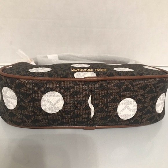 NWT Michael Kors Carmela Small Polka Dot and Signature Logo Pochette Crossbody - Picture 7 of 12